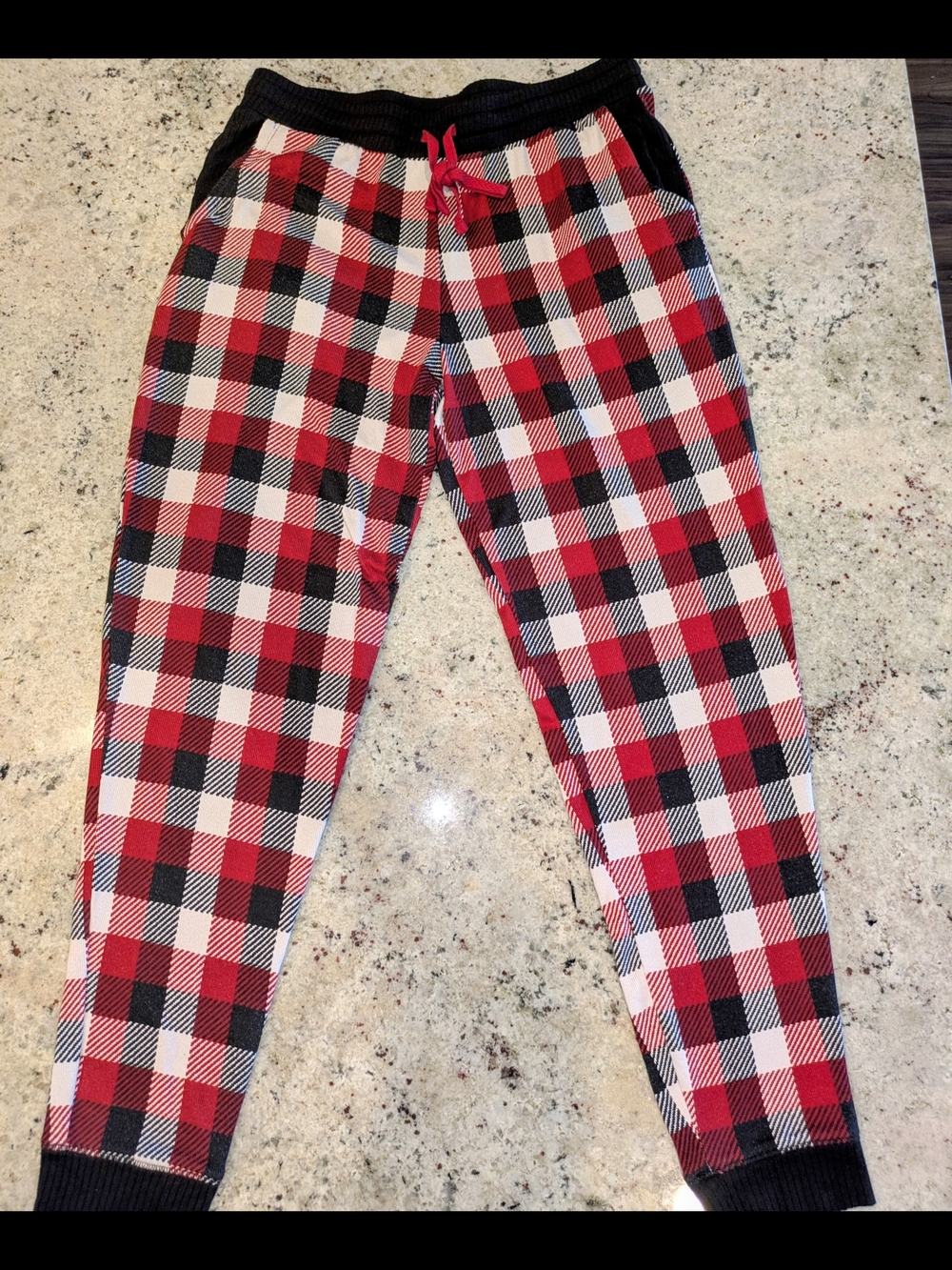 Cuddl Duds Plaid Jogger Pajama Pants Women's Small Red Buffalo Check Lounge Pant